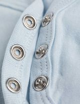 Komplet odela dugih rukava, pantalona, majica, rompera i bib-a  - Šareni print - svetlo-plava