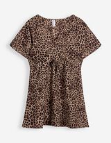 Strandtunika - Leopardenmuster - braun