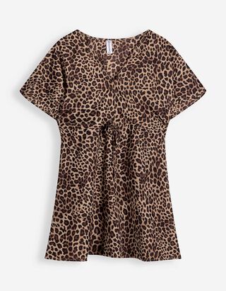 Strandtunika - Leopardenmuster - braun