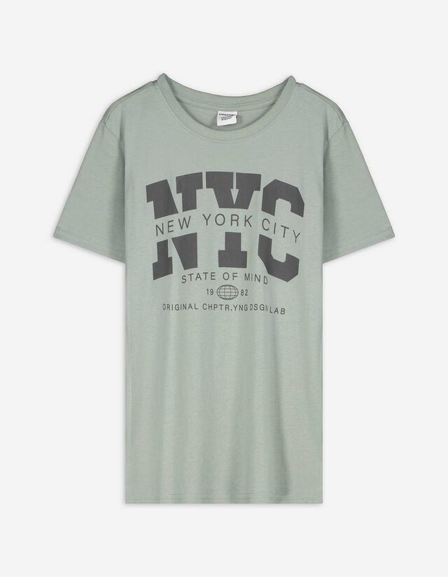 T-Shirt - Frontprint - hellgrün