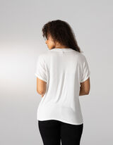 T-shirt - Viscose m&eacute;lang&eacute;e - blanc