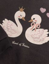 Sweatshirt - Paillettenbesatz - Dunkelgrau