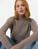 Pullover en tricot - Mockneck - Brun