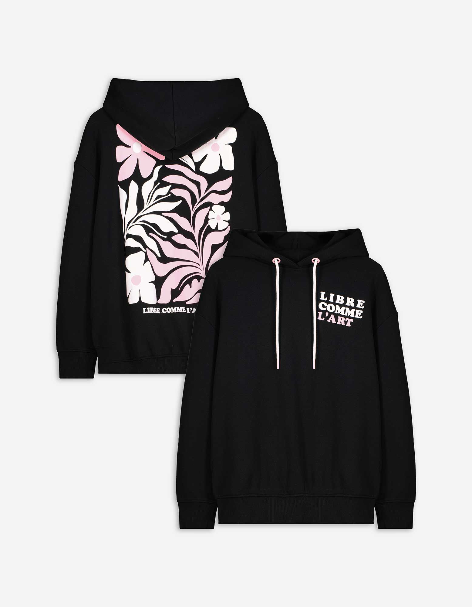 chieko-t.2525-happy　1220 Hoodie - Kapuze - schwarz - Takko Fashion