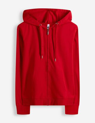 Sweatjacke - Kapuze mit Tunnelzug - rot