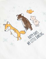 Hosszú ujjú body - Nyomott minta - feher