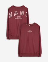 Sweatshirt - Rückenprint - dunkelrot