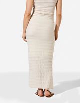 Jupe maxi longueur - Dentelle - Blanc cass&eacute;