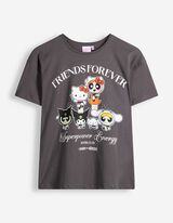 T-Shirt - Hello Kitty and Power Puff Girls - Dunkelgrau