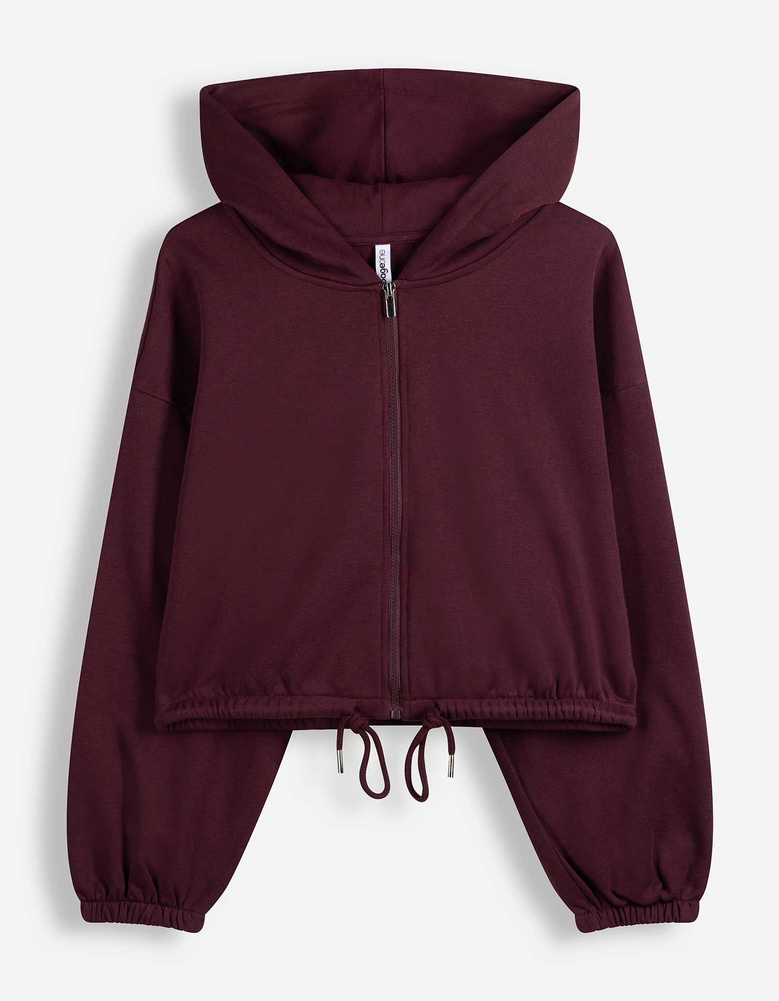 Sweatjacke - Tunnelzug am Saum - Lila