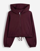 Sweatjacke - Tunnelzug am Saum - Lila