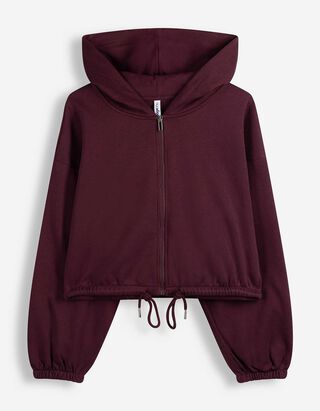 Sweatjacke - Tunnelzug am Saum - Lila