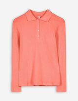 Poloshirt - Rippenstruktur - hellrot