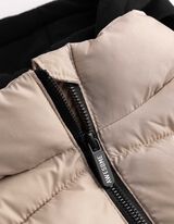 Bodywarmer - Afneembare capuchon - beige