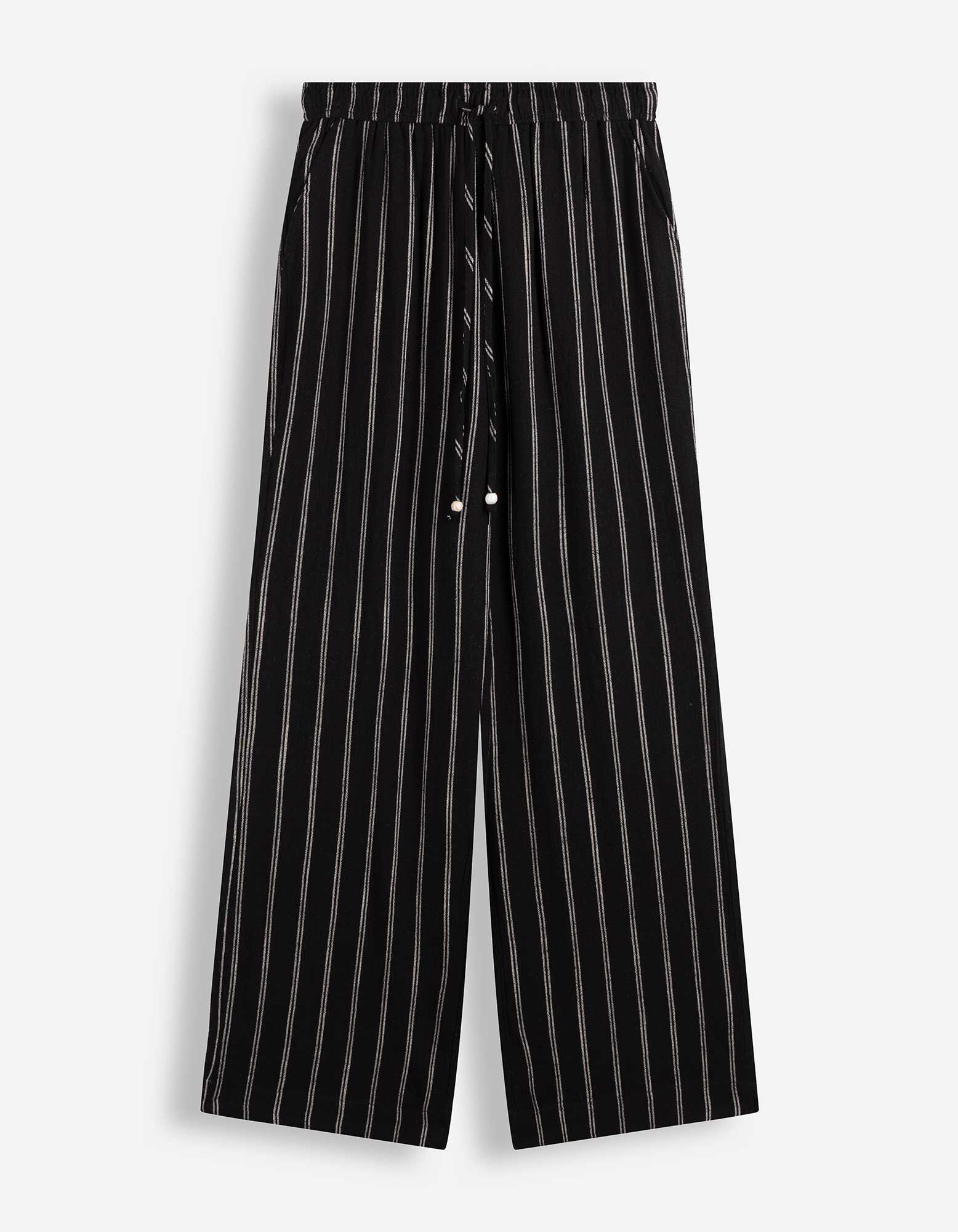 Hose - Leinen-Optik - Schwarz