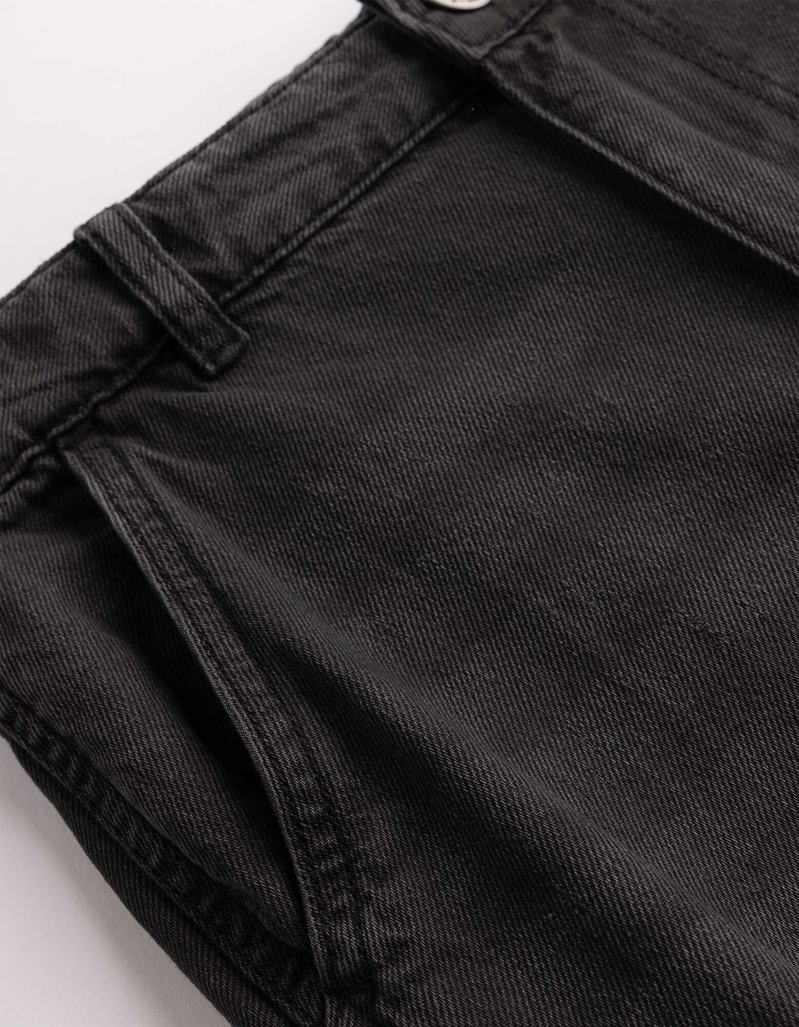 Cargoshorts - black denim - schwarz