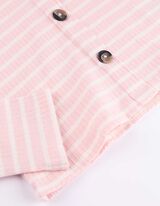 Marškinėliai ilgomis rankovėmis - Sagų juostelė - sviesiai rozinis