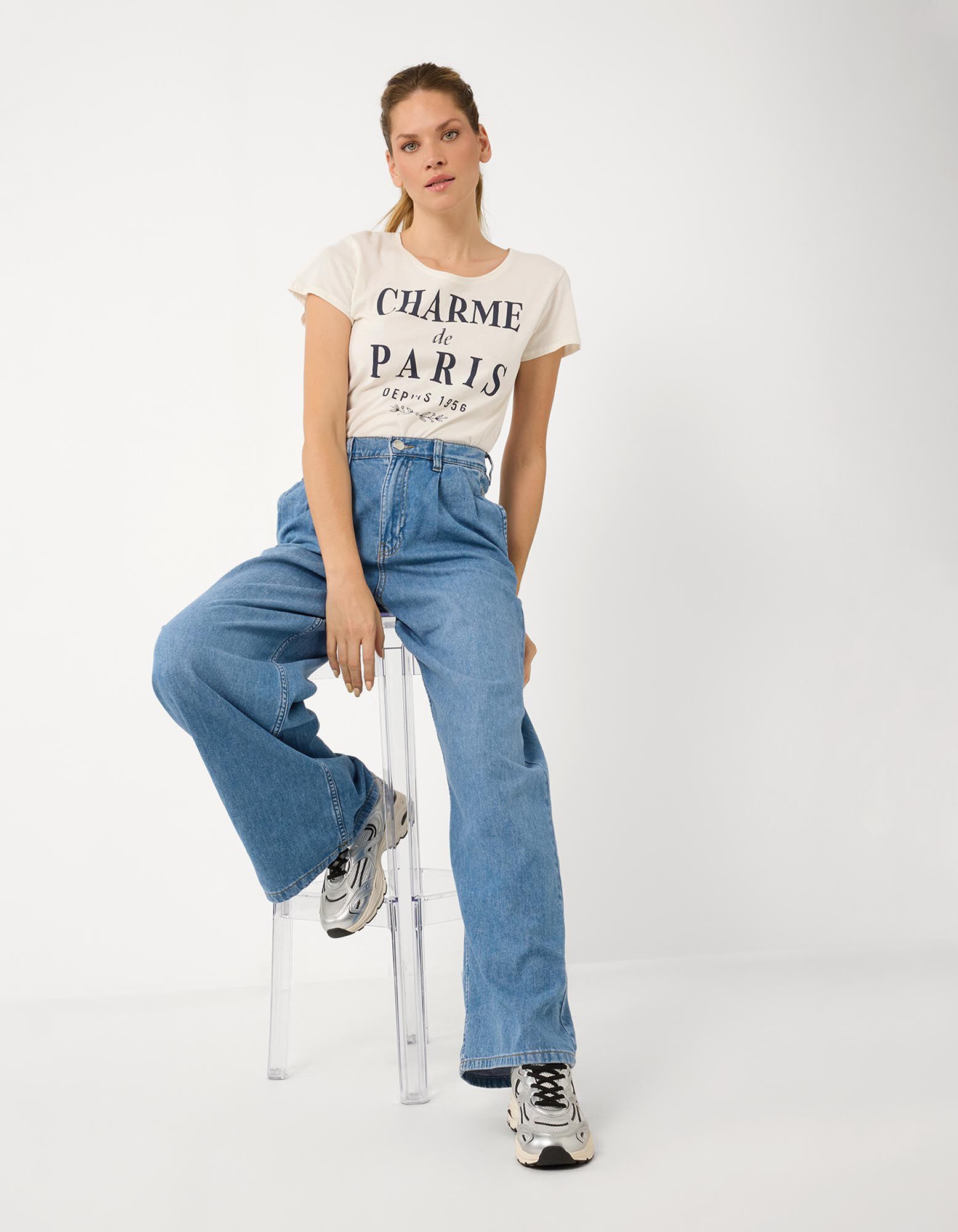T-Shirt - Glitzerprint - Off-White