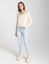 Pullover - viskoosisegu - beezh