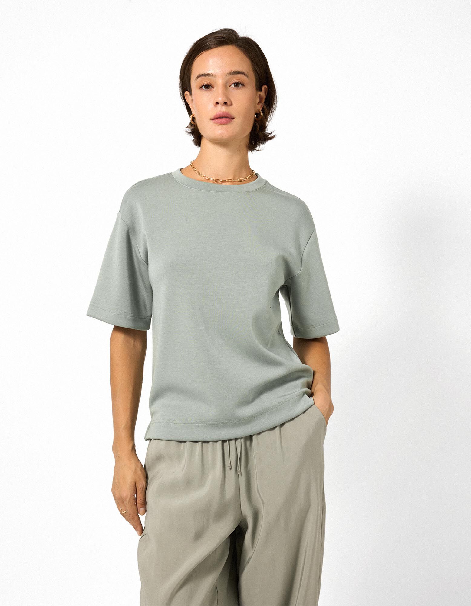 T-shirt - Modaal - Kaki