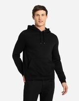Hoodie - Baumwoll-Mix - schwarz