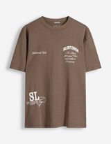 T-shirt - Relax Pasvorm - bruin