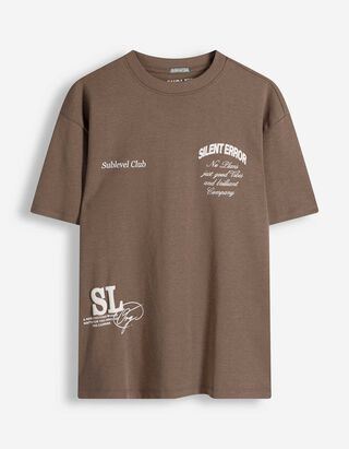 T-shirt - Relax Pasvorm - bruin