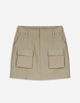 Gonna stile cargo - Misto viscosa - verde scuro