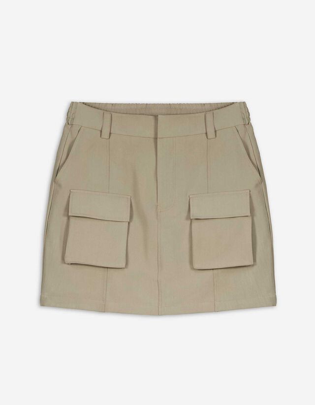 Gonna stile cargo - Misto viscosa - verde scuro