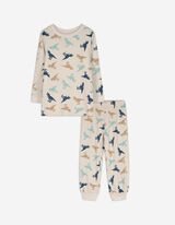 Pyjama Set aus Sweatshirt und Hose - Mustermix - beige