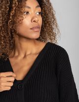 Kardigan - Grubo pletenje - crno