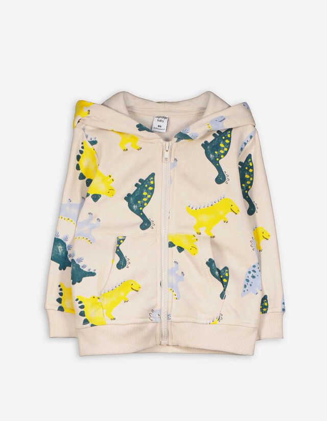 Felpa aperta - Dinosauro - beige