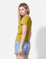 Majica kratek rokav - kroj Slim Fit - rumena