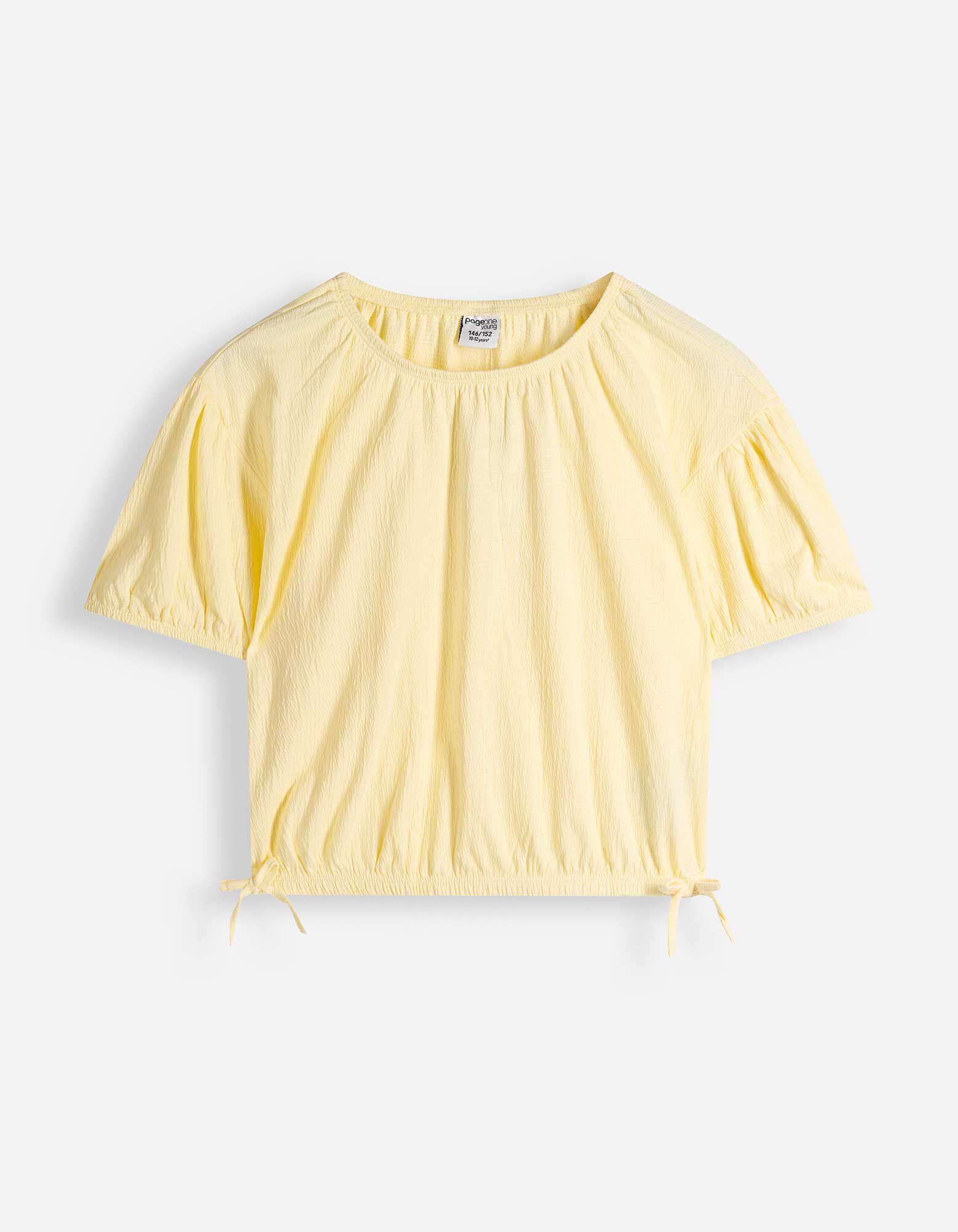 Blouseshirt - Jersey - lichtgeel