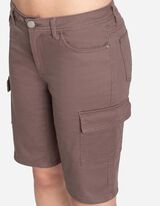 Bermuda hlače  - Pri&scaron;iti žepi - rjava