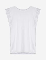 T-shirt - Broderie - wit