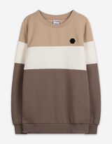 Sweatshirt - Color-Blocking - beige