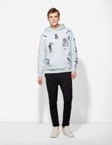Sweatshirt - Allover-Print - hellblau