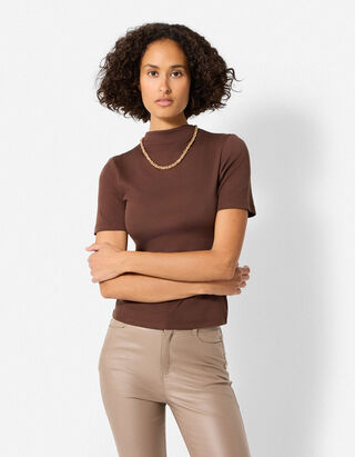 T-shirt - Modaal - bruin