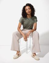 Kelnės - Kontrastingos medžiagos juostos - sviesiai pilkas