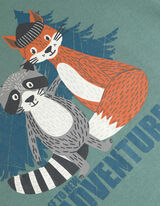 Tričko s dlhými rukávmi - Potlač - zelena