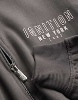 Veste molletonn&eacute;e - Impression au dos - Gris fonc&eacute;