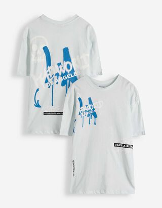 Tričko - Nadměrn&yacute; střih Oversized Fit - svetle  modra