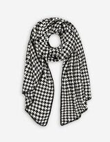 Šál - Vlnený vzhľad - cierna