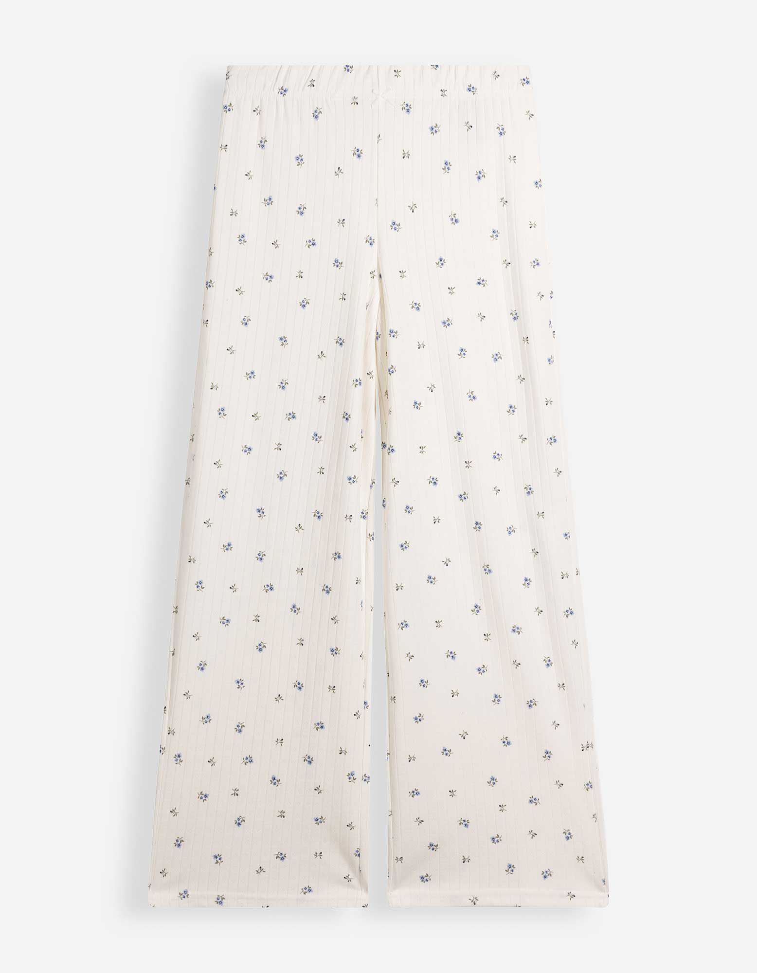 Pyjama Set aus Shirt und Hose - Strukturiertes Material - Off-White