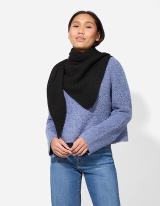 Driehoekig sjaaltje - Effen - zwart