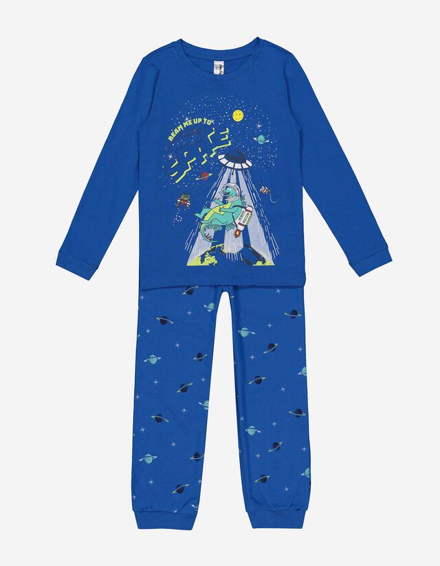 Jungen Pyjama Set aus Langarmshirt und Hose - Print  