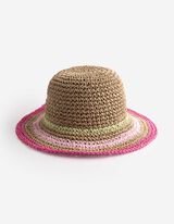 Strohhut - Streifen - beige