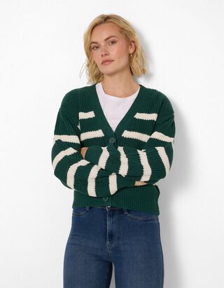 Strickjacke - Strick - Dunkelgr&uuml;n