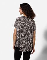 T-shirt - Zebrapatroon - Zwart